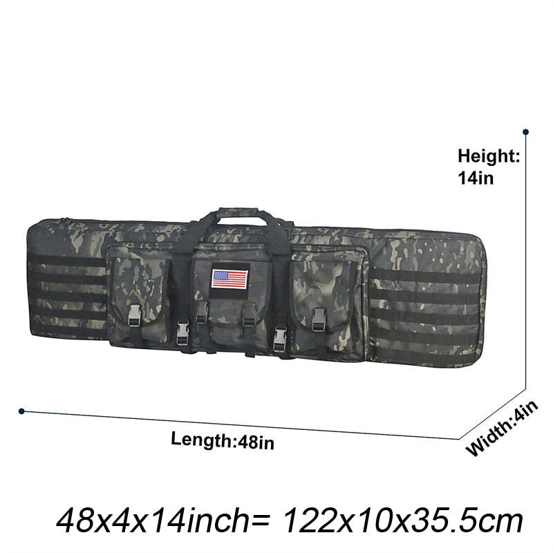 32 38 42 48 inch Tactical Double Rifle Case Military Molle Gun Rifle Bag Sniper Airsoft Gun Case Backpack Hunting Gun Holster