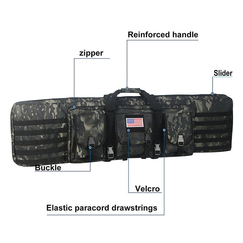 32 38 42 48 inch Tactical Double Rifle Case Military Molle Gun Rifle Bag Sniper Airsoft Gun Case Backpack Hunting Gun Holster