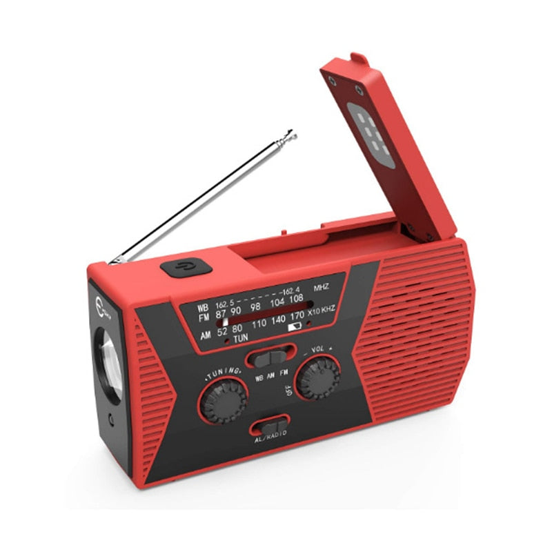 EDC USB Phone Emergency Charger Solar Hand Crank Portable Weather Radio For Outdoor Charger Camping Equipment Survival Tool 8