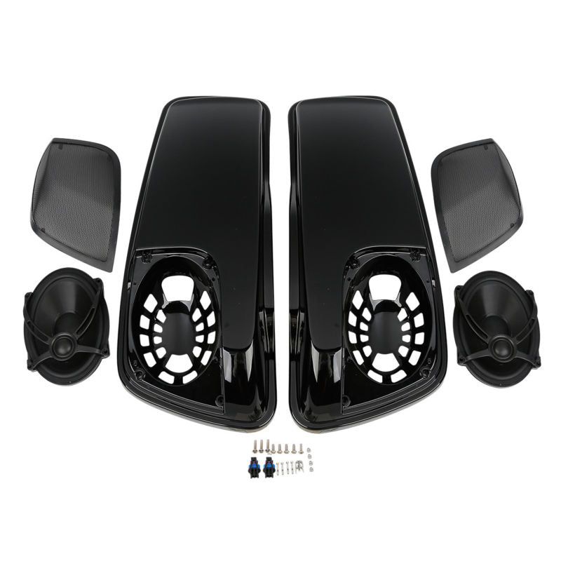 Motorcycle Saddlebag Lids With 5&quot;X7&quot; Speakers For Harley Touring Road King Electra Glide Street Glide Ultra-Classic 2014-2023