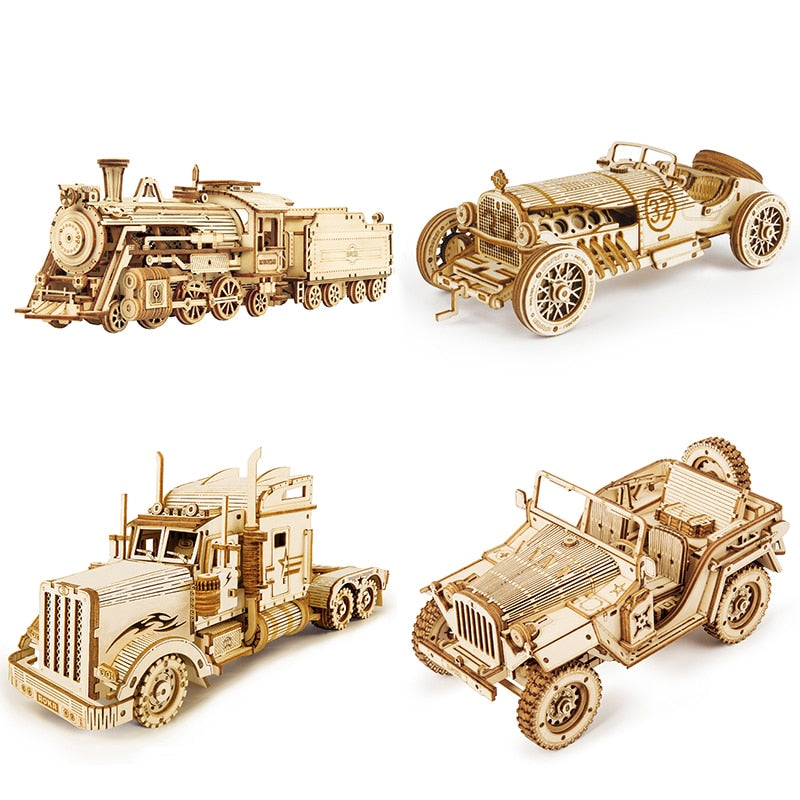 Robotime ROKR DIY 3D Wooden Puzzle Gear Model Building Kit Toys Gift for Children Teens