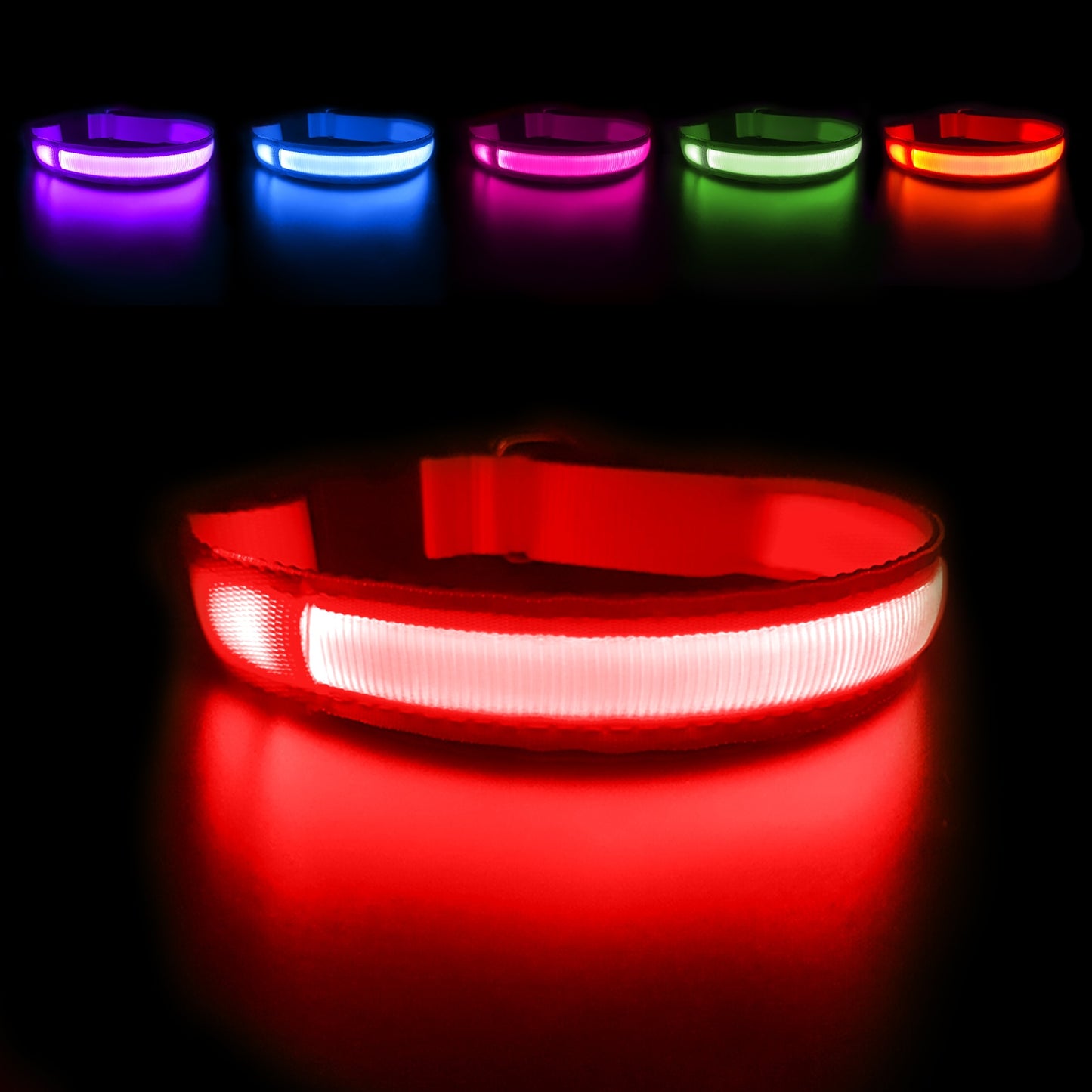 MASBRILL Dog Collar Luminous Pet Supplies Dog Collar Waterpoof Safety Collars dropship