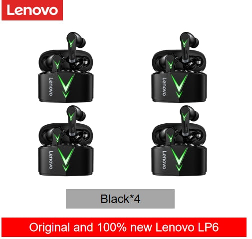 Lenovo LP6 TWS Gaming Earphone New Wireless Buletooth Headphone With Noise Reduction Dual Mode Headset For E-Sports Games Music