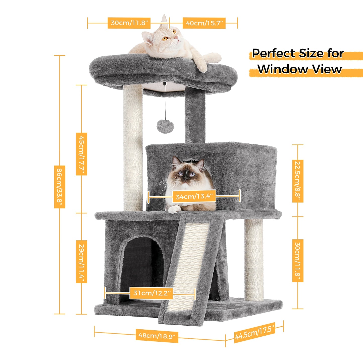 Free Shipping 180CM Multi-Level Cat Tree For Cats With Cozy Perches Stable Cat Climbing Frame Cat Scratch Board Toys Gray&amp;Beige