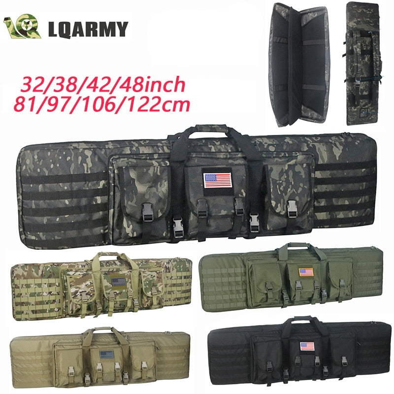 32 38 42 48 inch Tactical Double Rifle Case Military Molle Gun Rifle Bag Sniper Airsoft Gun Case Backpack Hunting Gun Holster