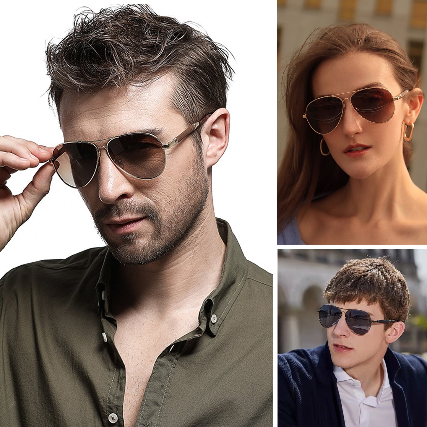 CLLOIO New Titanium Alloy Sunglasses Polarized Men&#39;s Sun Glasses Women Fashion Pilot Gradient Eyewear Photochromic Oculos De Sol