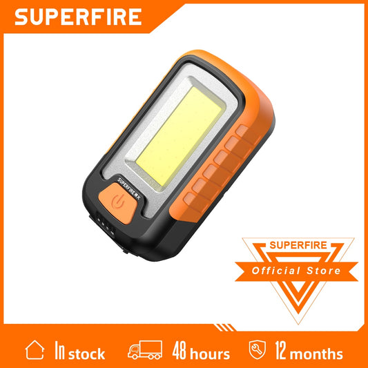 SUPERFIRE G21 USB Rechargeable COB Work Light Portable LED Flashlight For Camping Fishing Magnet Design Lantern Torch Light