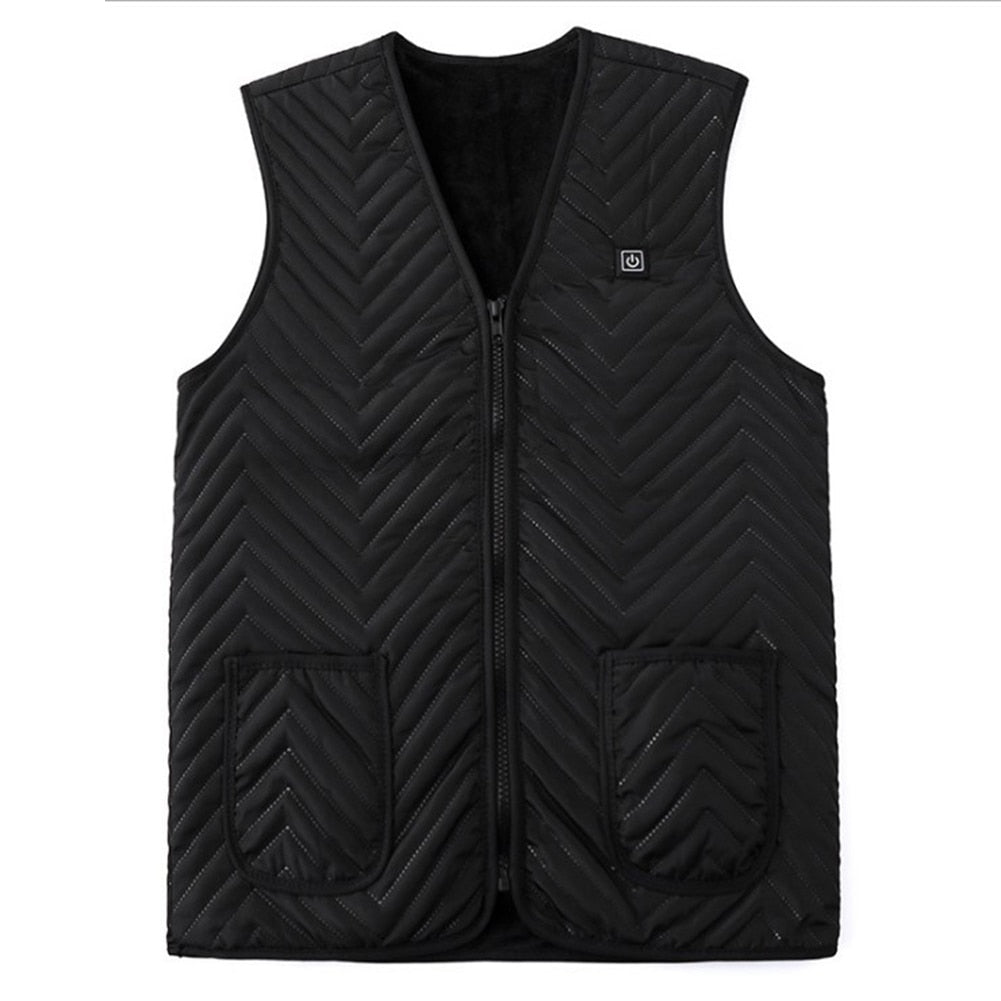 Intelligent Thermal Vest Men Women USB Electric Headed Waistcoat Pocket Zipper for Outdoor Hunting for Camping for Sports Hiking