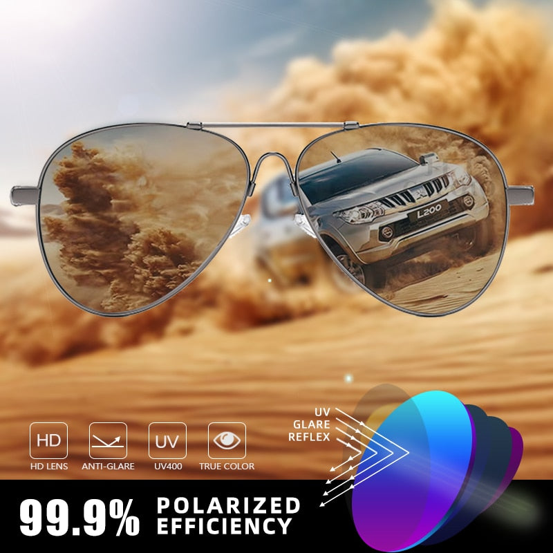 CLLOIO New Titanium Alloy Sunglasses Polarized Men&#39;s Sun Glasses Women Fashion Pilot Gradient Eyewear Photochromic Oculos De Sol