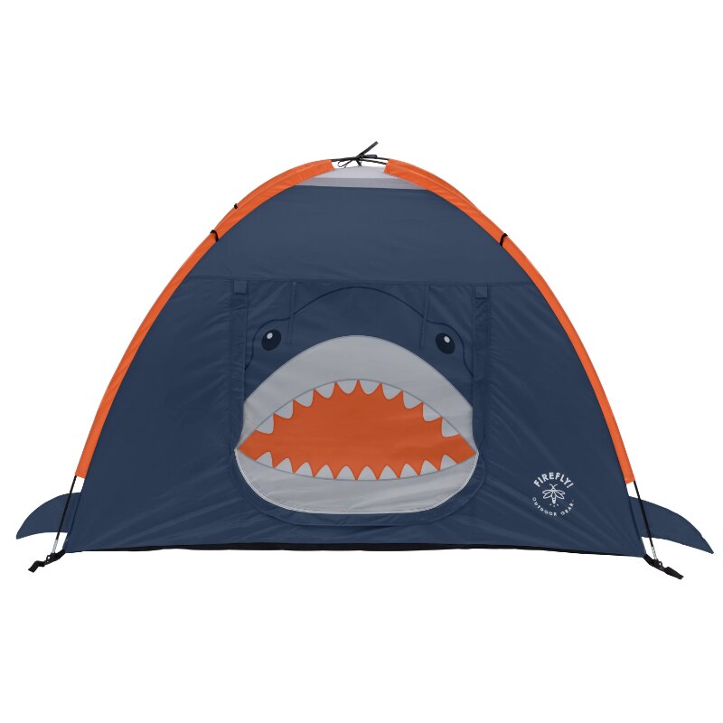 Firefly! Outdoor Gear Finn the Shark 2-Person Kid&#39;s Camping Tent - Navy/Orange/Gray Color, One Room camping equipment