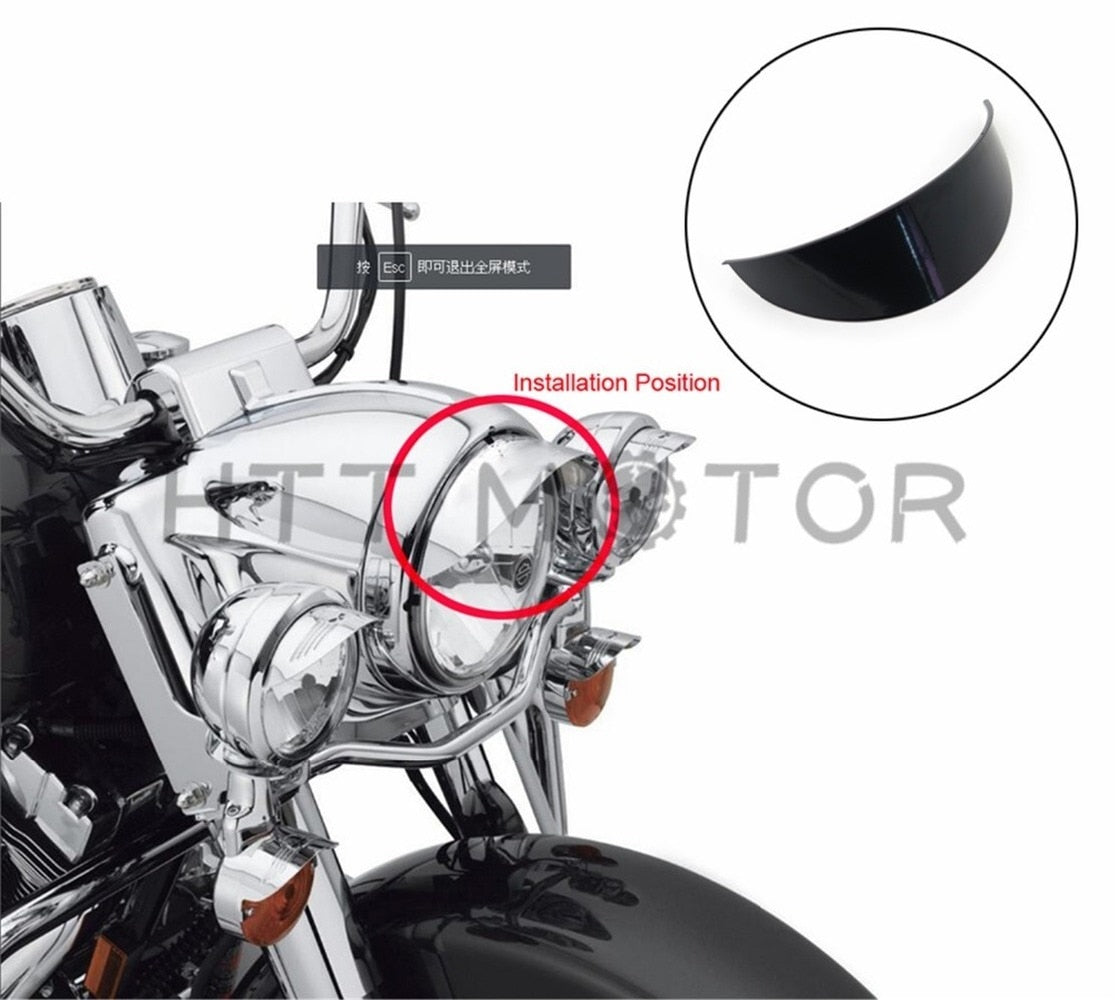 Aftermarket Free Shipping Motorcycle Accessories 7&#39;&#39; Headlight Visor For Yamaha Road Royal V Star Virago , Honda Cruisers BLACK