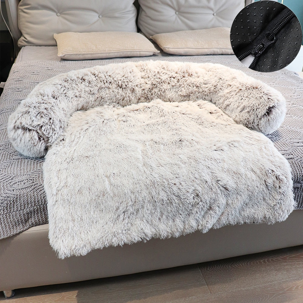 Removable Plush Pet Dog Bed Sofa for Large Dogs House Mat Kennel Winter Warm Cat Bed Pad Washable Dog Cushion Blanket Sofa Cover