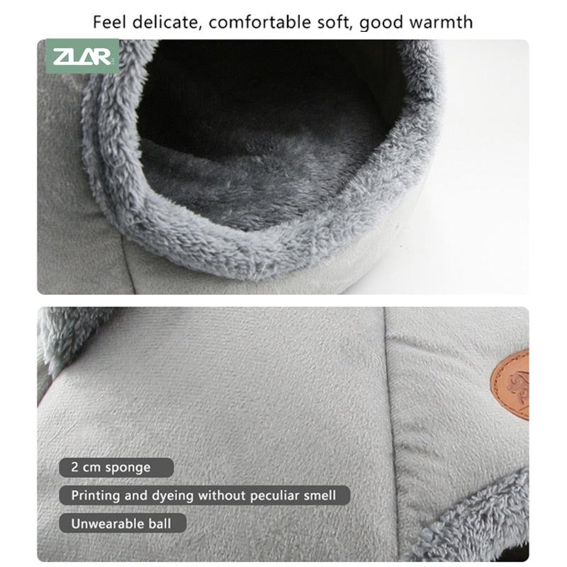 Warm Comfort Cat Bed In Winter Bed For Cats Cat’s House Dog Bed Pet Little Mat Cozy Deep Cave Indoor Nesk Cat Accessories