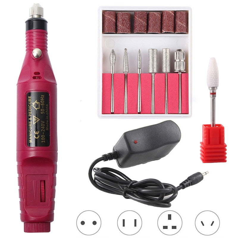 Professional Electric Nail Drill Machine Pedicure Manicure Drill Set Milling Cutters Set Nail File 20000RPM Polishing Equipment