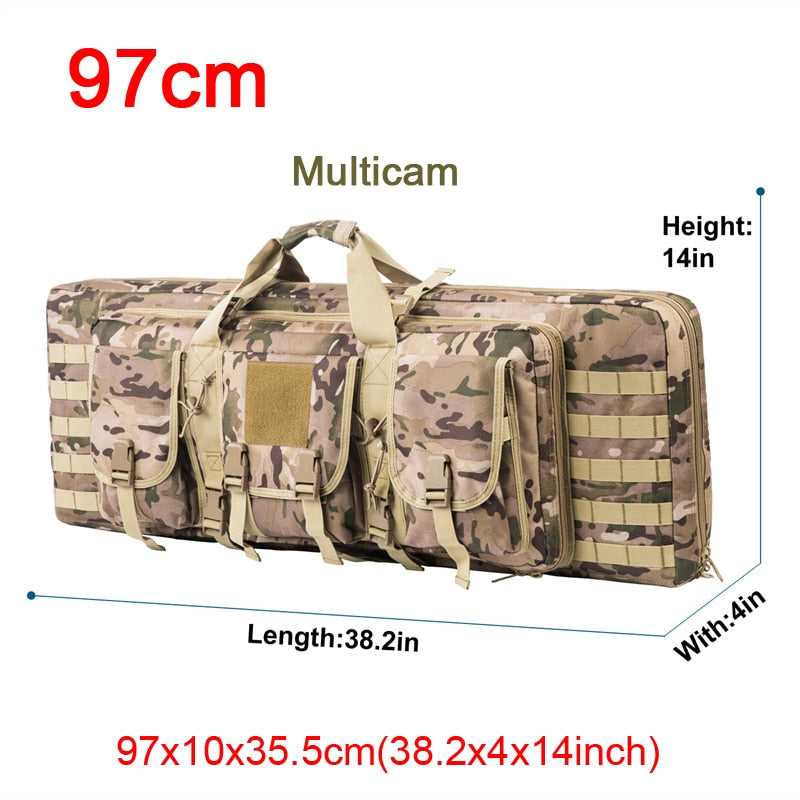 32 38 42 48 inch Tactical Double Rifle Case Military Molle Gun Rifle Bag Sniper Airsoft Gun Case Backpack Hunting Gun Holster