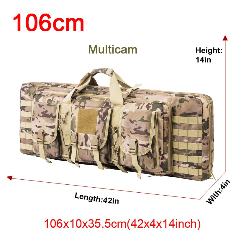 32 38 42 48 inch Tactical Double Rifle Case Military Molle Gun Rifle Bag Sniper Airsoft Gun Case Backpack Hunting Gun Holster