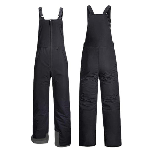 Insulated Ski Pants Overalls Ripstop Warm Insulated Snowboard Overalls Comfortable Snow Bibs Ski Pants For Men And Women Black