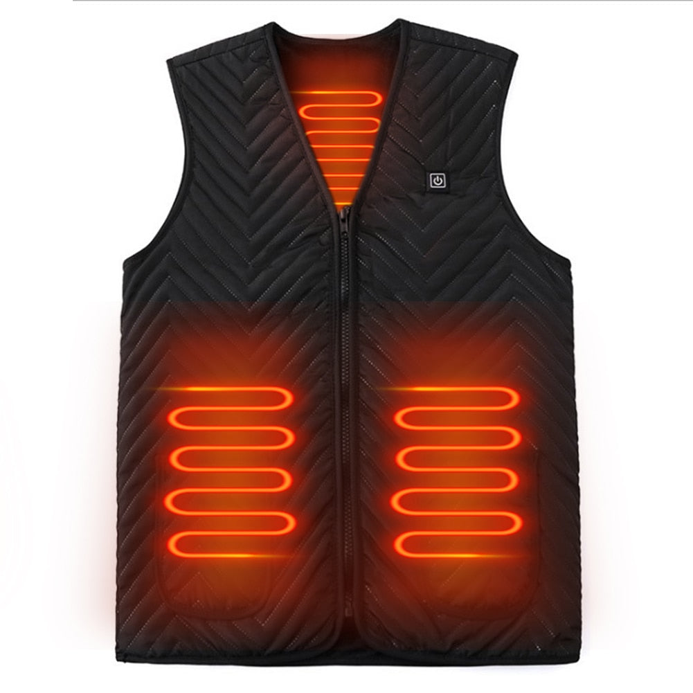 Intelligent Thermal Vest Men Women USB Electric Headed Waistcoat Pocket Zipper for Outdoor Hunting for Camping for Sports Hiking